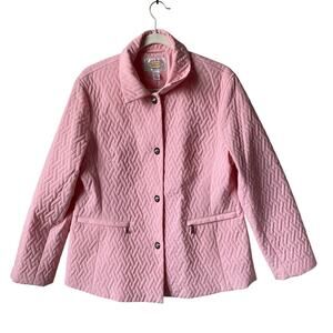 Light Pink Talbots Lined Quilted Jacket- Size Large